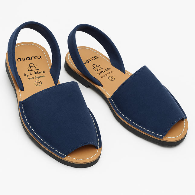 Spanish Avarca sandals in premium caramel brown leather for women