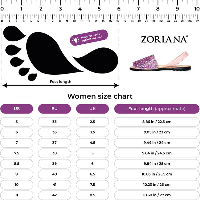 ZORIANA Comfortable Glitter Leather Sandals for Women