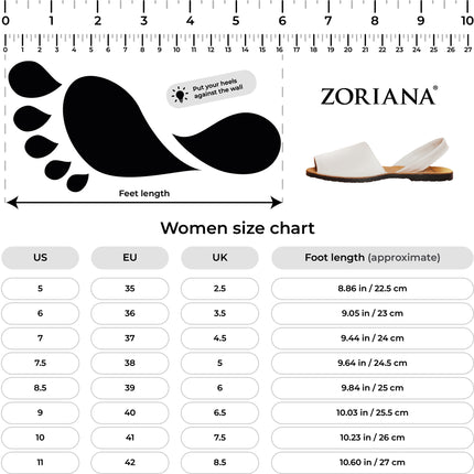 ZORIANA Comfortable White Leather Sandals for Women