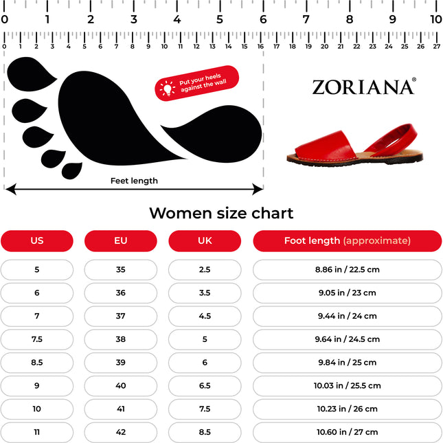 ZORIANA Comfortable Red Leather Sandals for Women