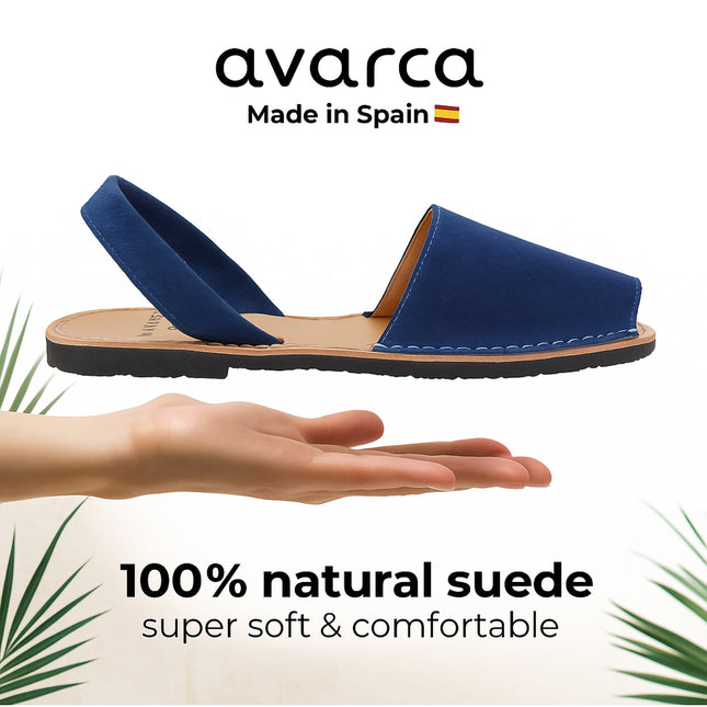 Spanish Avarca sandals in premium caramel brown leather for women