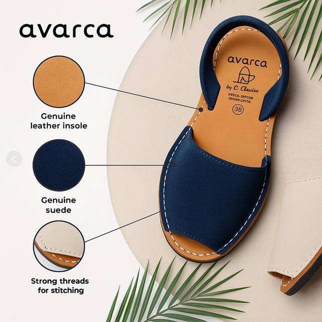 Spanish Avarca sandals in premium caramel brown leather for women