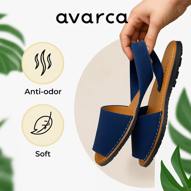 Spanish Avarca sandals in premium caramel brown leather for women