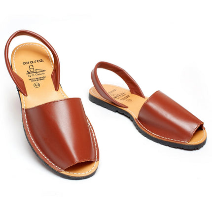 Avarca Lightweight Leather Black Sandals for Men
