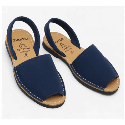 Menorcan Avarca Sandals in Deep Navy Leather for Women