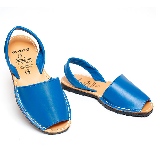 Avarca Lightweight Leather Light Blue Sandals for Women