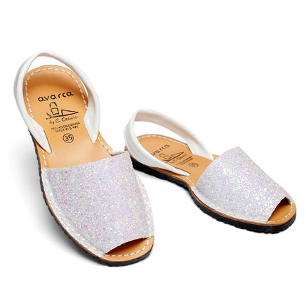 Avarca Lightweight Leather White Sandals for Women