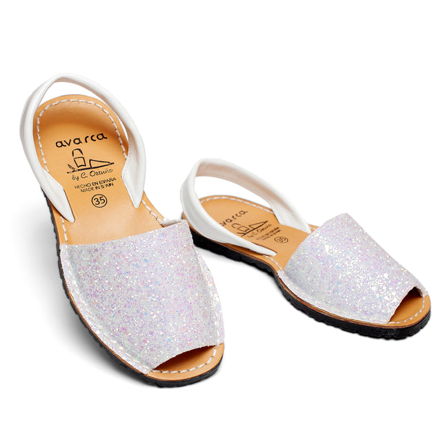 Avarca Lightweight Leather White Sandals for Women