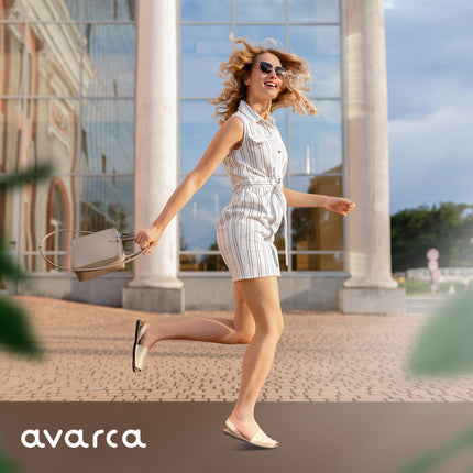 Avarca Lightweight Leather White Sandals for Women