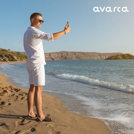 Avarca Lightweight Leather Brown Sandals for Men