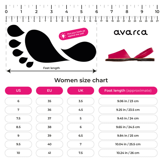 Avarca Lightweight Leather Fuchsia Dressy Sandals for Women