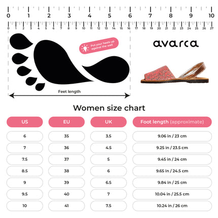 Avarca Glitter Leather Pink Silver Sandals for Women