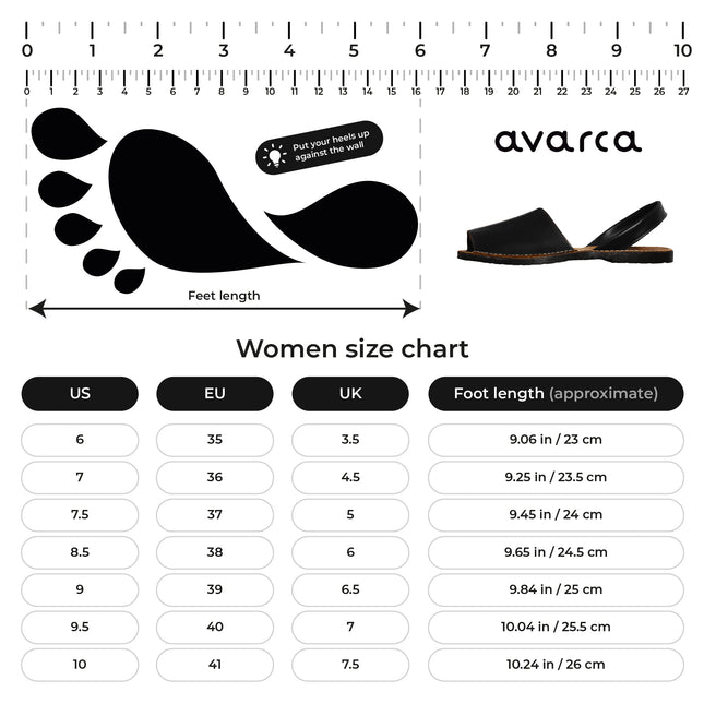 Avarca Leather  Open Toe Black Sandals for Women