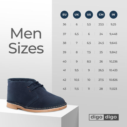 Digo Digo Desert Chukka Blue Boots for Men