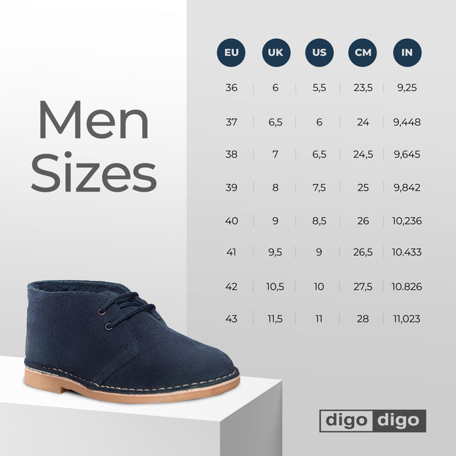Digo Digo Desert Chukka Blue Boots for Men