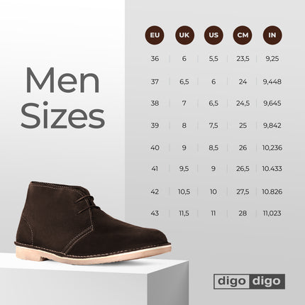 Digo Digo Desert Suede Brown Boots for Men