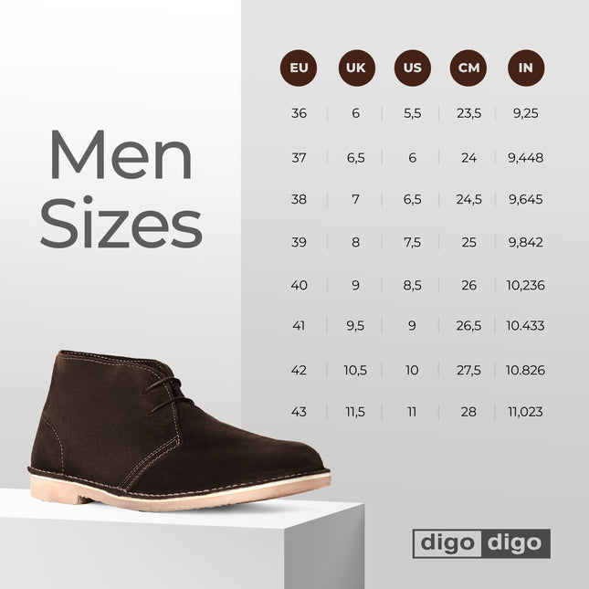 Digo Digo Desert Suede Brown Boots for Men