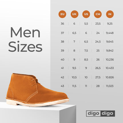 Digo Digo Desert Suede Ginger Boots for Men