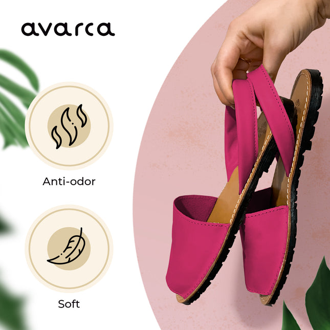 Avarca Lightweight Leather Fuchsia Dressy Sandals for Women