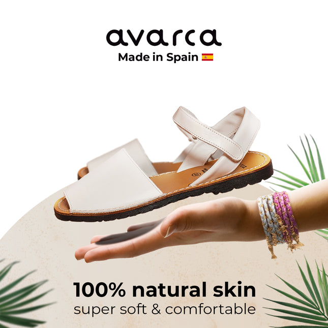 Avarca Handmade Leather White Sandals for Boys