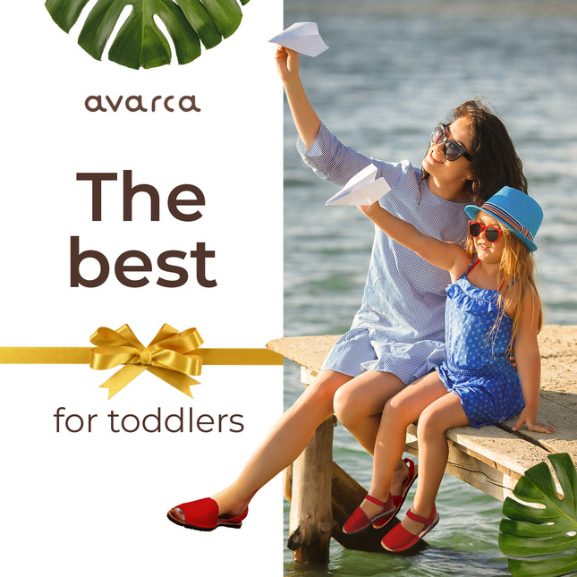 Avarca Leather Toddler Girl Red Sandals