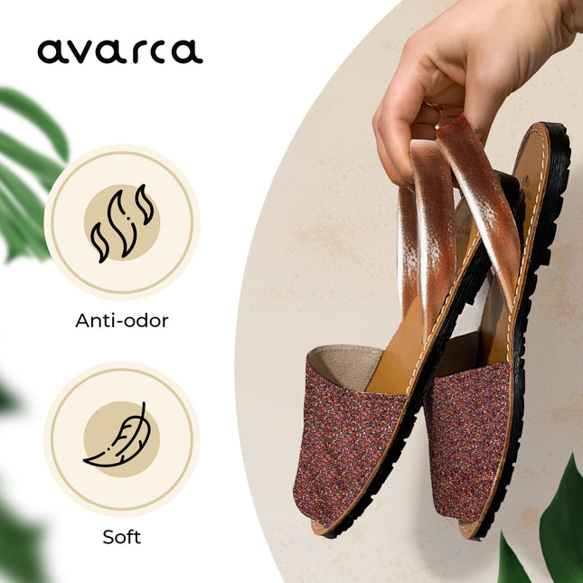 Avarca Multi Shine Glitter Leather Sandals for Women