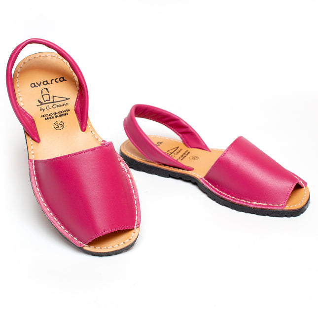 Avarca Lightweight Leather Fuchsia Dressy Sandals for Women