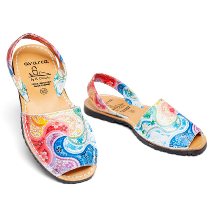 Avarca Open Toe Multicolor Sandals for Women