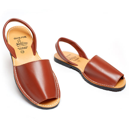 Avarca Lightweight Leather Brown Sandals for Women