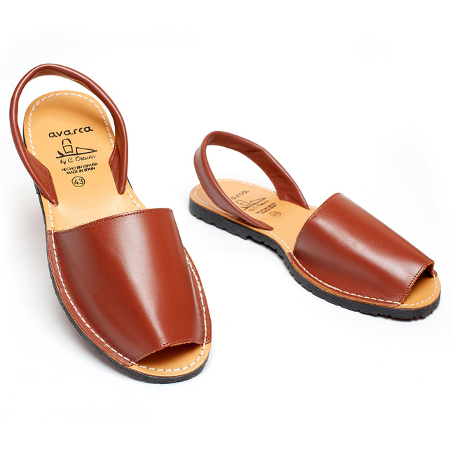 Avarca Lightweight Leather Brown Sandals for Women
