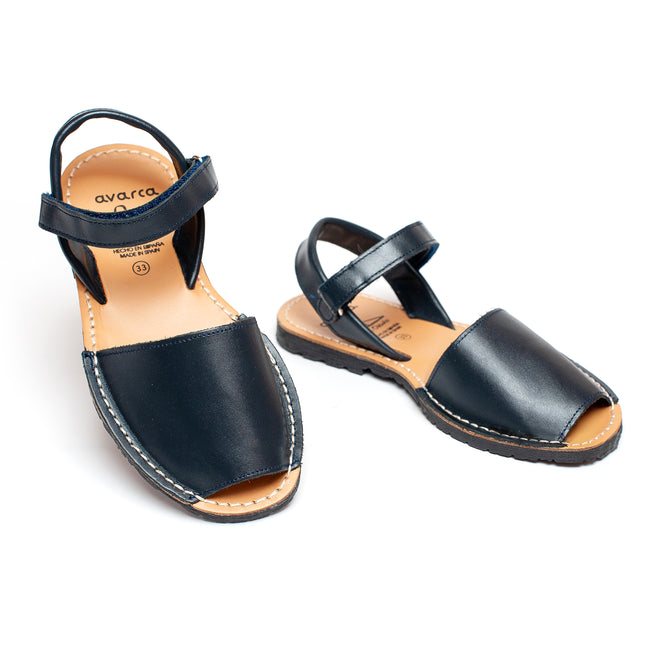 Avarca Handmade Leather Black Sandals for Boys