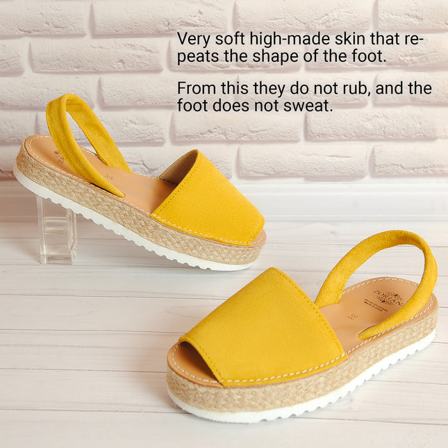 ZORIANA Yellow Espadrilles Sandals for Women