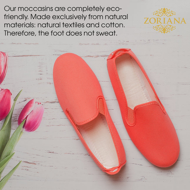 Comfortable Coral Loafers for Women