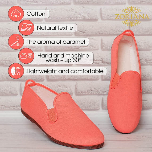 Comfortable Coral Loafers for Women